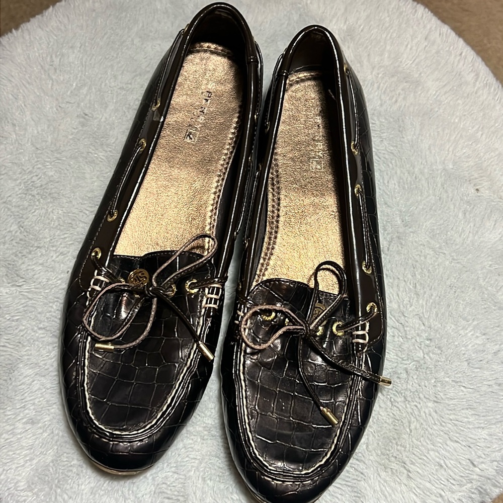 Sperry Top-Sider Embossed Croc Patent Leather Boat Shoes Size 8.5M